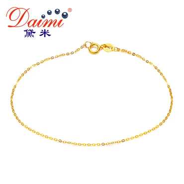 DAIMI браслет из чистого золота цепь 18K цепочка из желтого золота светильник цепной золотой браслет