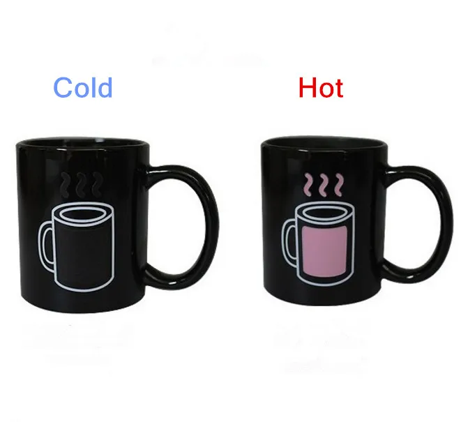 1 шт. забавная розовая кофейная кружка с датчиком температуры Кружка меняющая