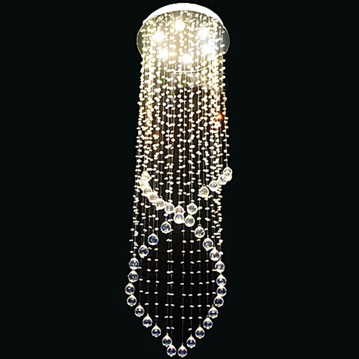 Роскошная люстра с двойной лестницей длинная лампа кристаллами для прыжков в