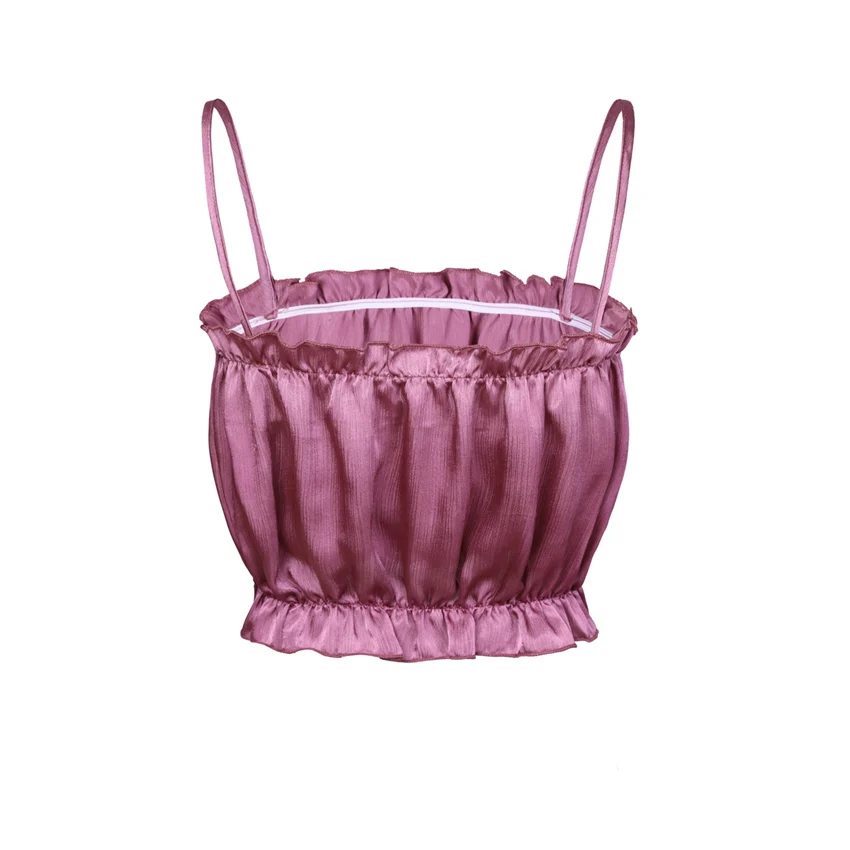 Кроп-Топ женский с рюшами модная пикантная пляжная одежда повседневный топ без