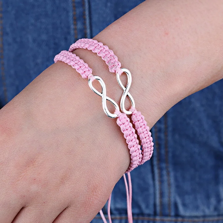 Набор браслетов с плетеной веревкой браслет для пары женский мужской Bff |