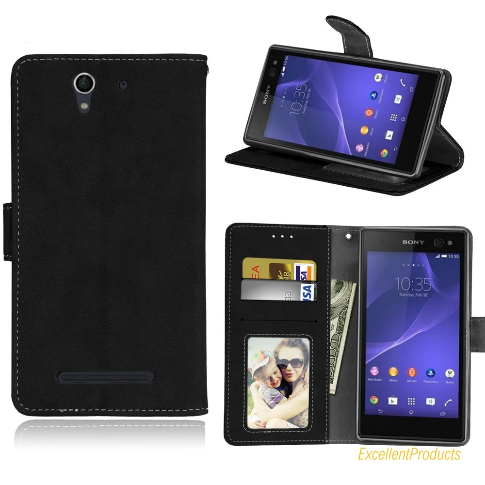 Высокое качество чехол для телефона sony Xperia C3 Крышка в ретро стиле с эффектом