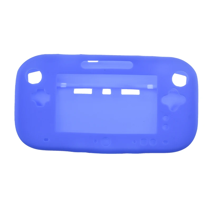 Blue 4 цвета силиконовый резиновый чехол для консоли wii U протектор ультра мягкий гель-покрытие оболочка кожи для Nintendo wii U Gamepad аксессуары - Цвет: Blue