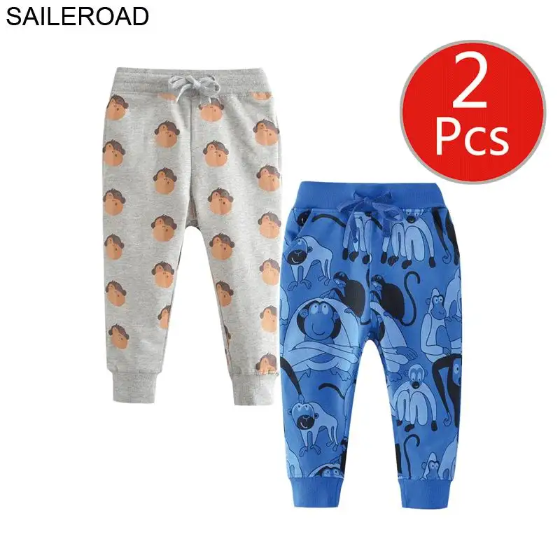 SAILEROAD 2 шт. Мультфильм Обнимаю Меня Брюки Динозавров Дети Мальчики Осень Одежда Дети 7 Лет Дети Спортивные Штаны Теплые Брюки для Брюки Мальчик - Цвет: 7008 7053 photo