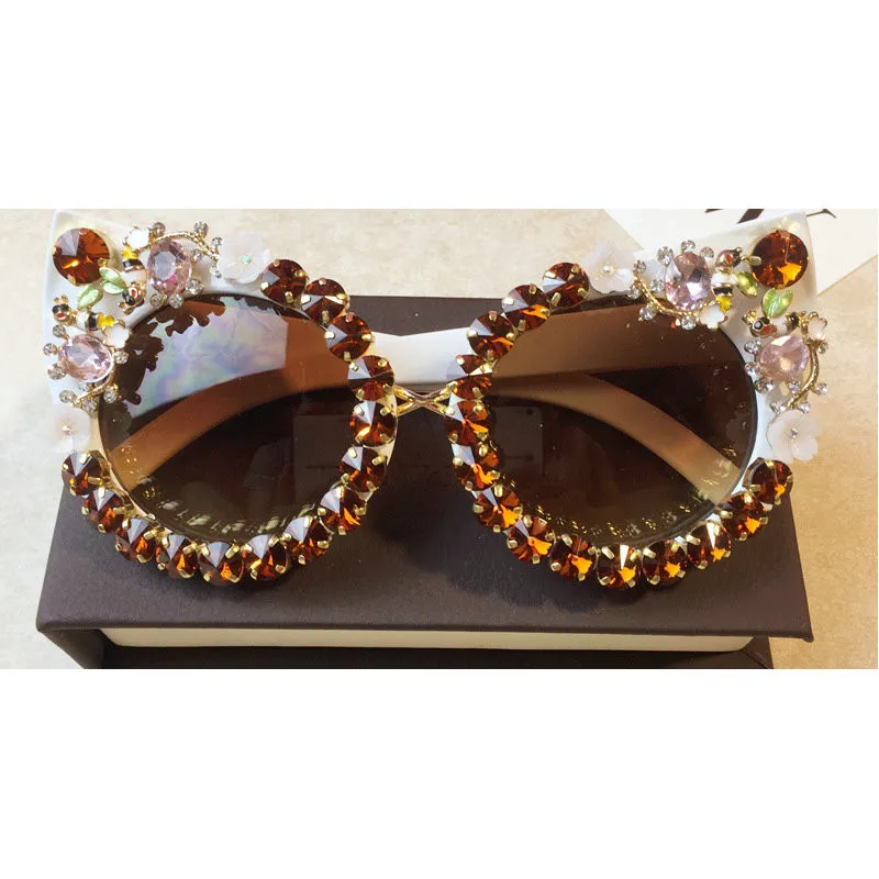 MINCL/крупные солнцезащитные очки Для женщин 2018 Ретро мода алмаз Брендовая