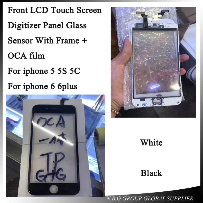 100 шт./лот сенсорный экран передняя внешняя стеклянная линза дигитайзер с рамкой