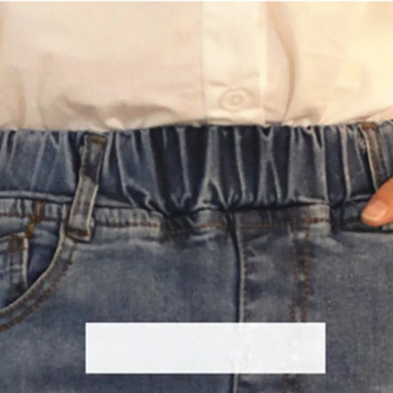 DFXD Teen Girls Jeans Pants 2018 Autumn High Quality Cotton Long Side Stripes Spliced Denim Blue Trousers 3-12Years | Детская одежда и