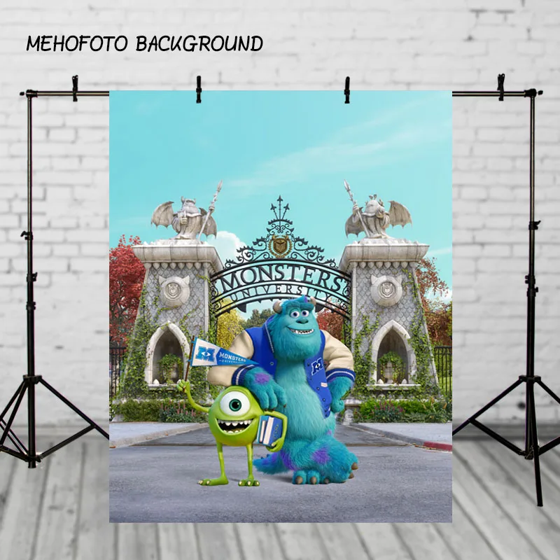 Фон для фотосъемки в университетском стиле NeoBack Monsters Mike Wazowski James P. Sullivan с днем рождения ворота
