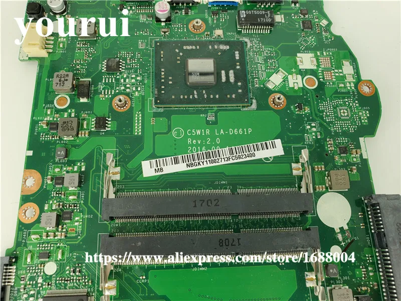 Материнская плата для ноутбука acer aspire ES1-523 DDR3 с процессором C5W1R A8-7410 LA-D661P NBGKY11002
