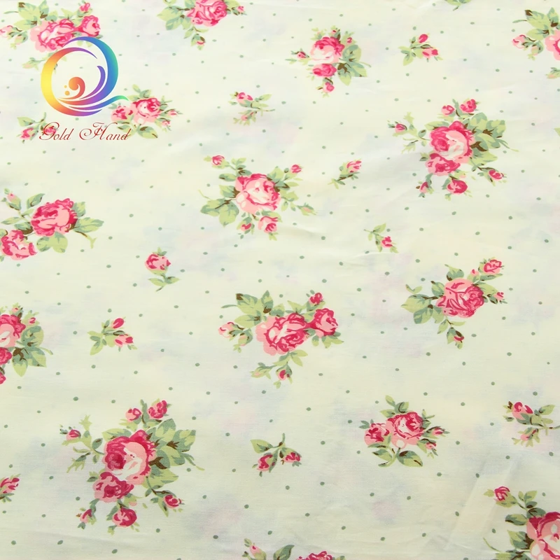 Haisen зеленый принт саржевая хлопковая ткань для шитья детское постельные