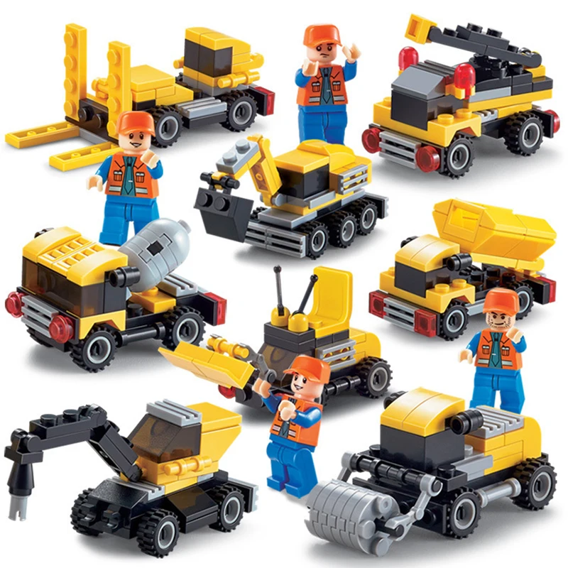 

Children's Building Block Compatible Toys City Police Military Fire Engineering Puzzle Assembly Toys 8 Boxes 6 Years Old