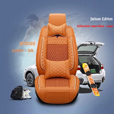 Deluxe Edition Универсальные кожаные чехлы для автомобильных сидений для Volkswagen Passat Polo Tiguan SANTANA golf Жук автомобиль аксессуары автостайлинг - Название цвета: Deluxe Edition