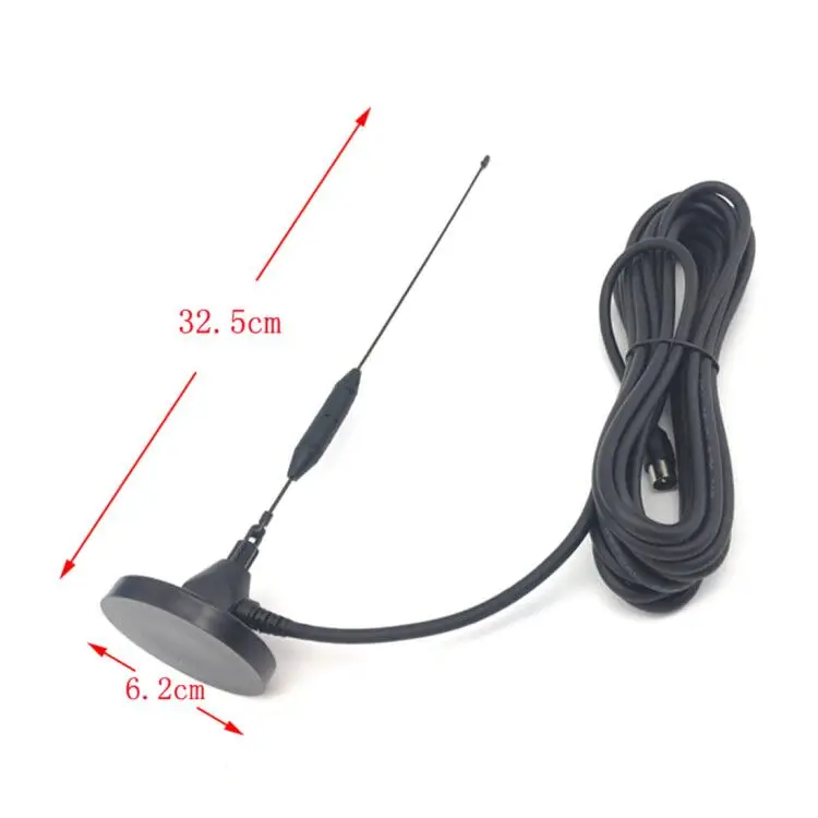 1PC CD FM radio antenna big sucker base aerial folded with 3meters cable IEC connector NEW wholesaleprice