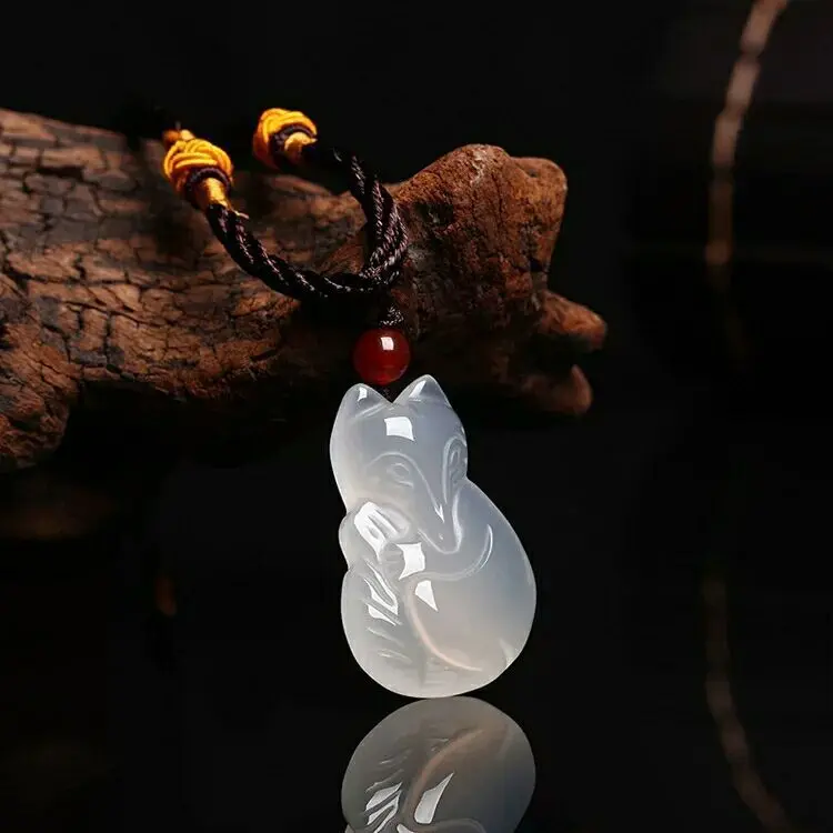 Природные Халцедон лиса кулон|gift necklace|gift giftsgift jewelry |