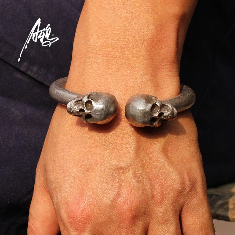 Винтажный браслет с черепом высокое качество дизайн 80*78 мм скелет мужской