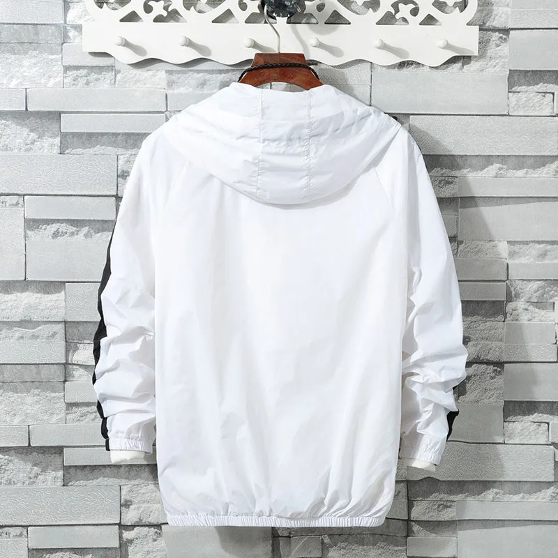 AIRGRACIAS New Autumn Hooded Bomber Jacket Men Casual Patchwork Color Windbreaker Male Outwear Thin Coat Brand Clothing | Мужская одежда