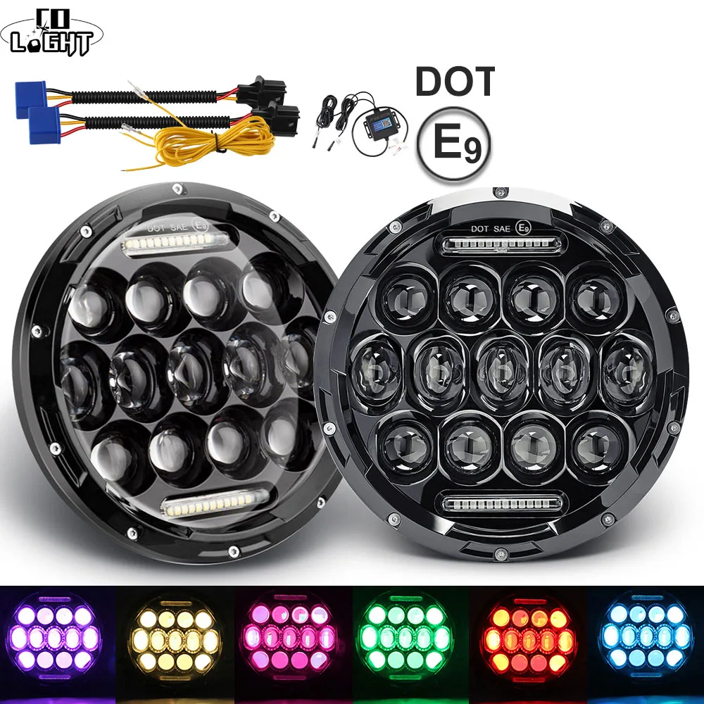CO светильник 150 Вт 7 дюймов светодиодный головной s для Jeep Wrangler 5D RGB указатель