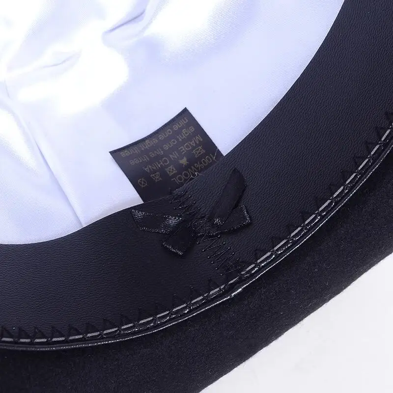 Чистая шерсть Для мужчин Женская фетровая шляпа синий черный серый флоппи краев