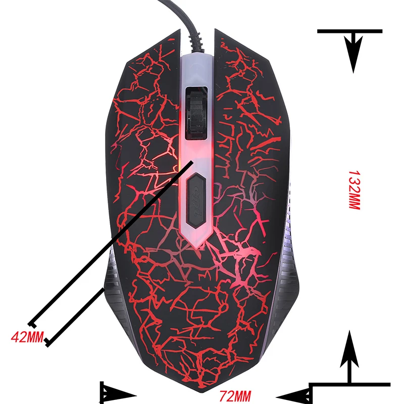 Мышь Компьютерная Проводная с 4 кнопками и Цветной подсветкой | Компьютеры офис