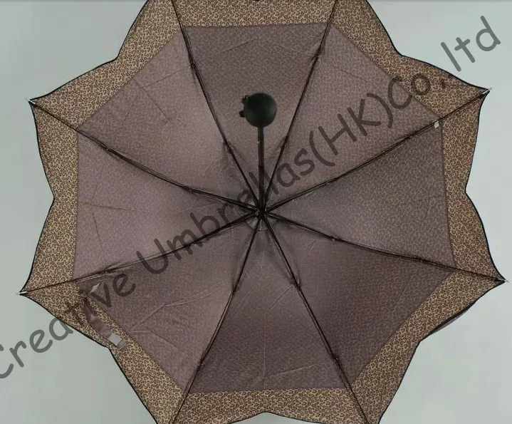 Кленовый Фотофон леопардовый дизайн 8 ребер три складки ручные зонтики имитация