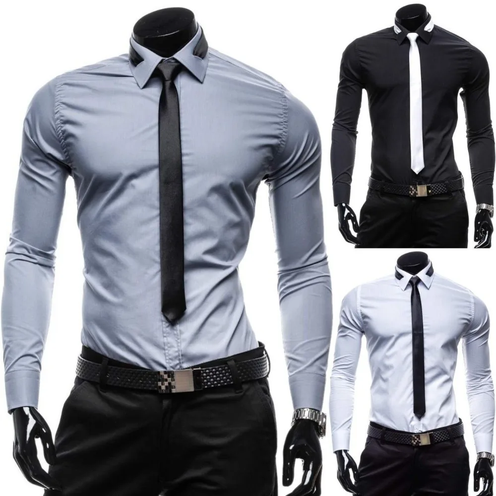 

ZOGAA Brand Long Sleeve Shirt Men Formal Solid color Slim Fit Dress Shirt Single Breasted Top Quality tops shirts male clothing