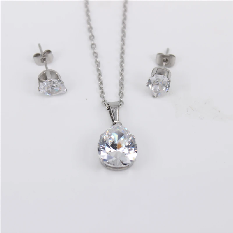 silver color 12 мм набор сережек и ожерелий с кристаллами, 8 цветов на выбор, милые и нежные ювелирные изделия, специальная женских поп ZN20 - Окраска металла: silver color
