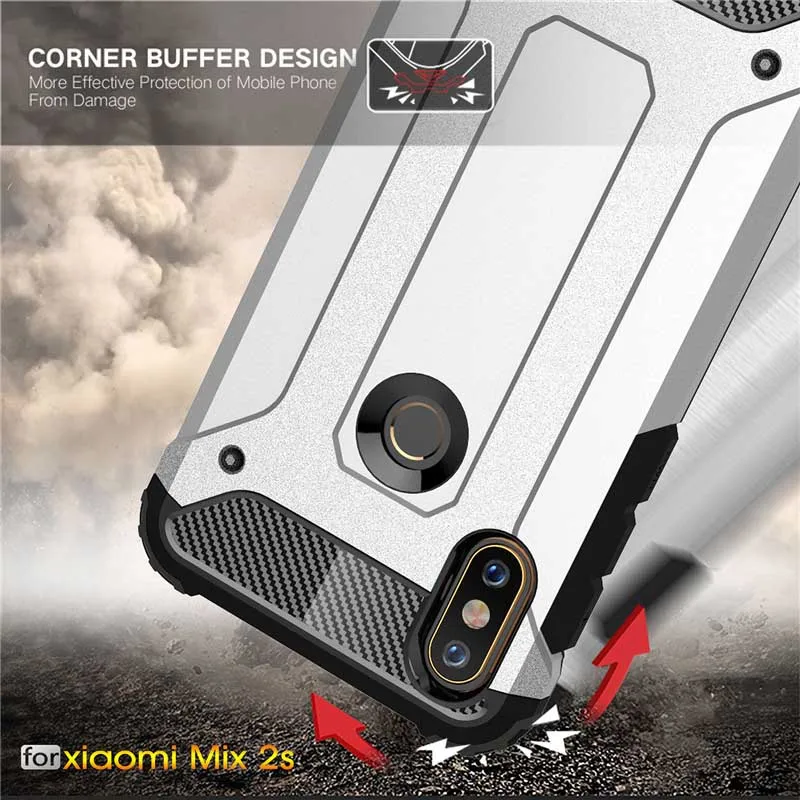 Beworlder For Xiaomi Mi Mix 2S Case Heat Dispatching Dual Layers TPU And PC Armor Exquisite Cover |