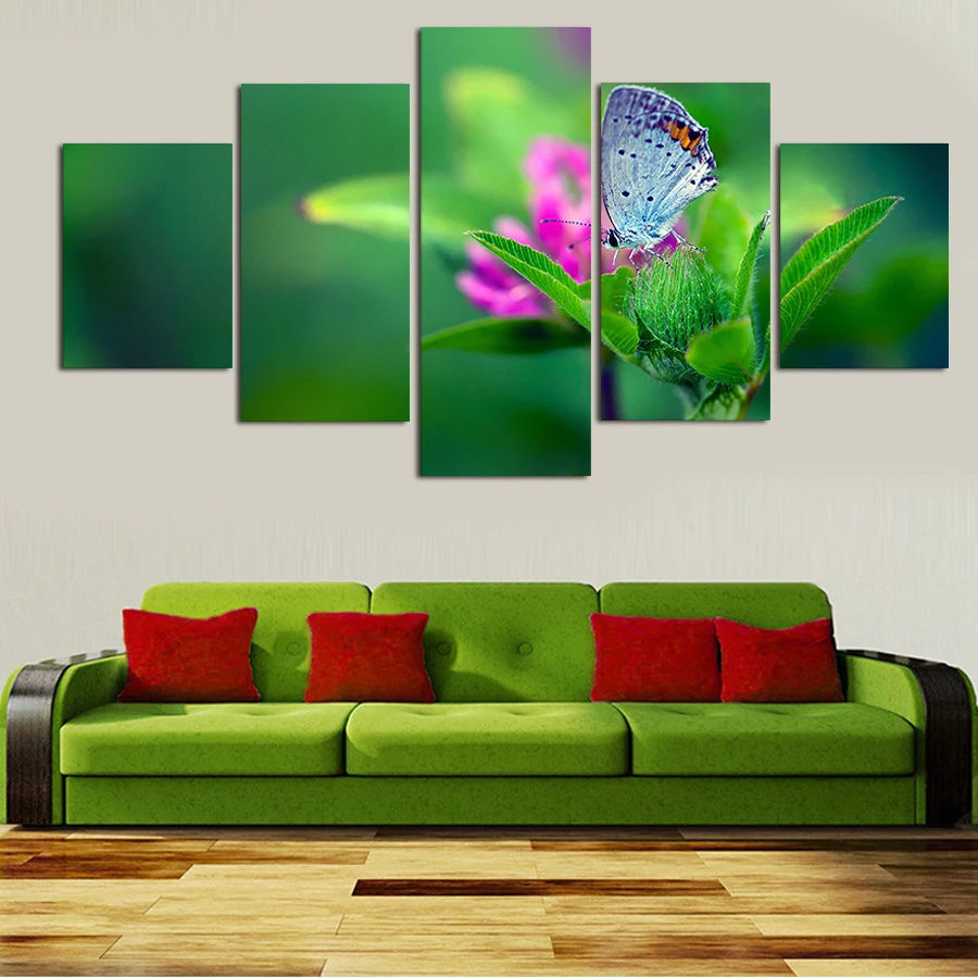 5PCS Green Plants Canvas Wall Art Decor Painting Picture Print From Photo On Home For The House | Дом и сад