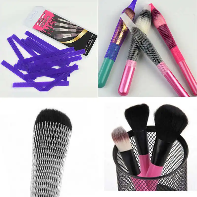 

High Quality! White Makeup 10 PCS/Set Make Up Cosmetic Brushes Guards Most Mesh Protectors Cover Sheath Net