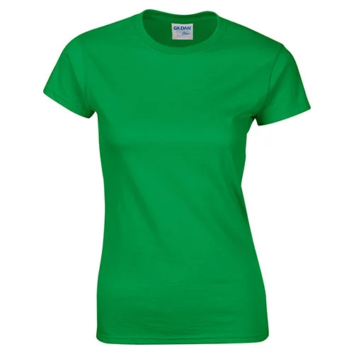 Irish Green Gildan, высокое качество, 22 цвета, S-XL, простая футболка для женщин, хлопок, эластичные базовые футболки, Женские повседневные топы, футболка с коротким рукавом - Цвет: Irish Green