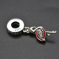 red crane 925 silver pendant diy japanese natural style silver bracelet accessories jewelry suitable for children to wear