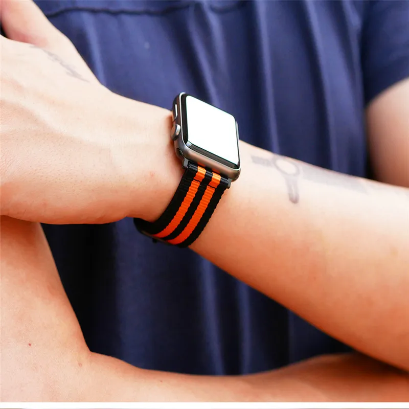 Лидер продаж нейлон спортивные Apple Watch ремешок Совместимость 4/3/2/1 для Для мужчин и