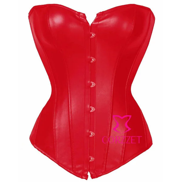 Топ Модные женские туфли пикантные кожаный костюм женский Corpete корсетные Overbust