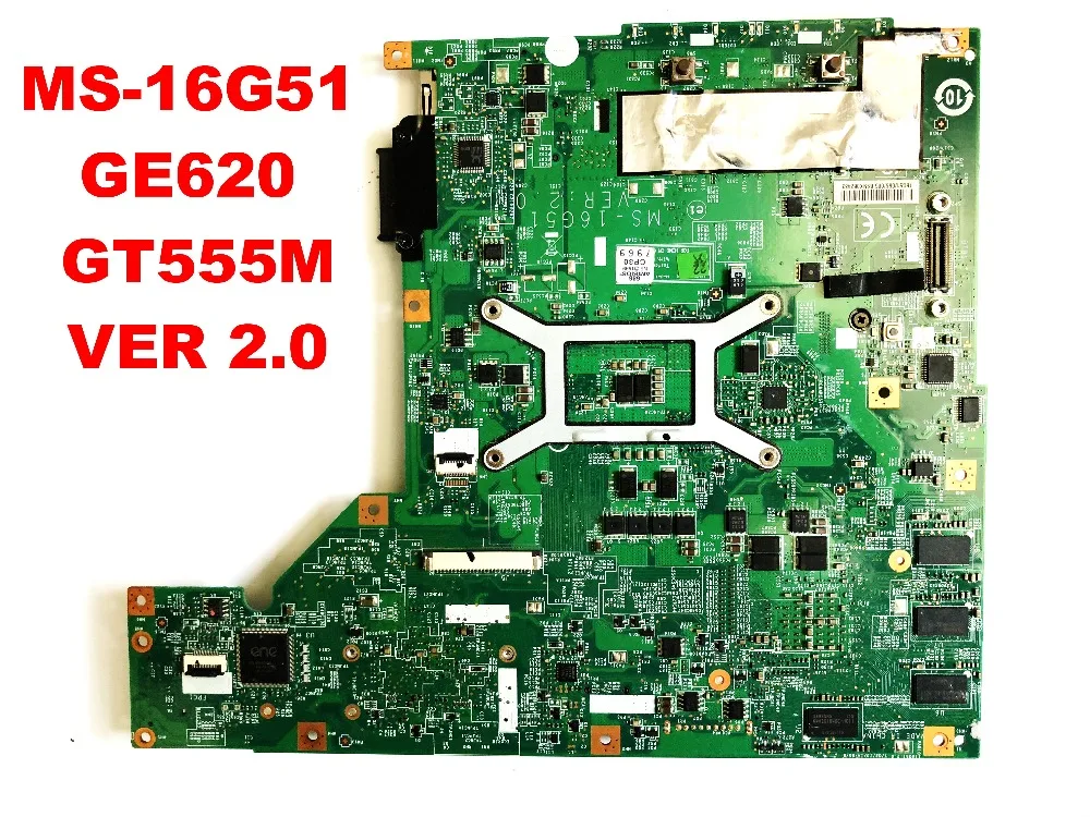 Original for MSI MS-16G51 motherboard GE620 GT550M VER 2.0 Tested good Free shipping connectors | Laptop Motherboard
