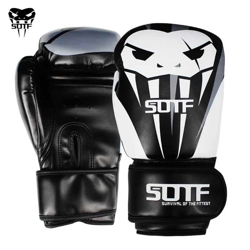 

SUOTF PU Boxing Gloves Leather Venomous Head Muay Thai Taekwondo Boxe Punch Pretorian MMA Training KickBoxing Gloves