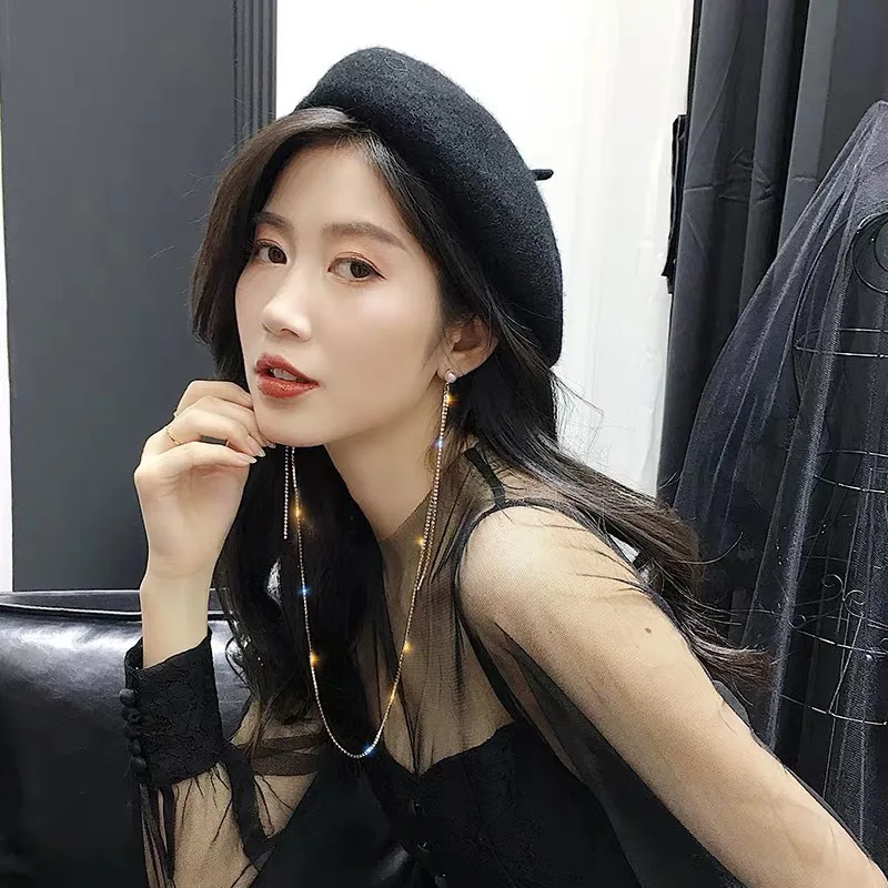 

MIARA.L celebrity cool style full temperament necklace one-piece earrings hanging neck body long earrings