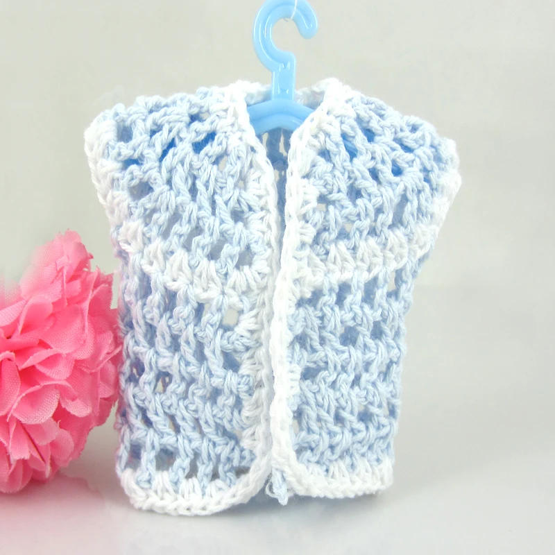 12 шт ручной работы миниатюрный вязаный крючком жилет для детского душа крещение