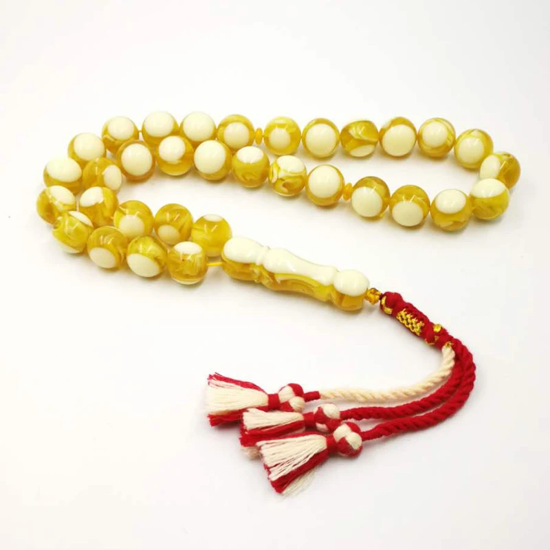 Большой размеры смолы Tasbih Шейх стиль Ambers цвет мусульманских человек четки полимерный браслет подарок для ИД Tesbih 33 бусины ислам Misbaha