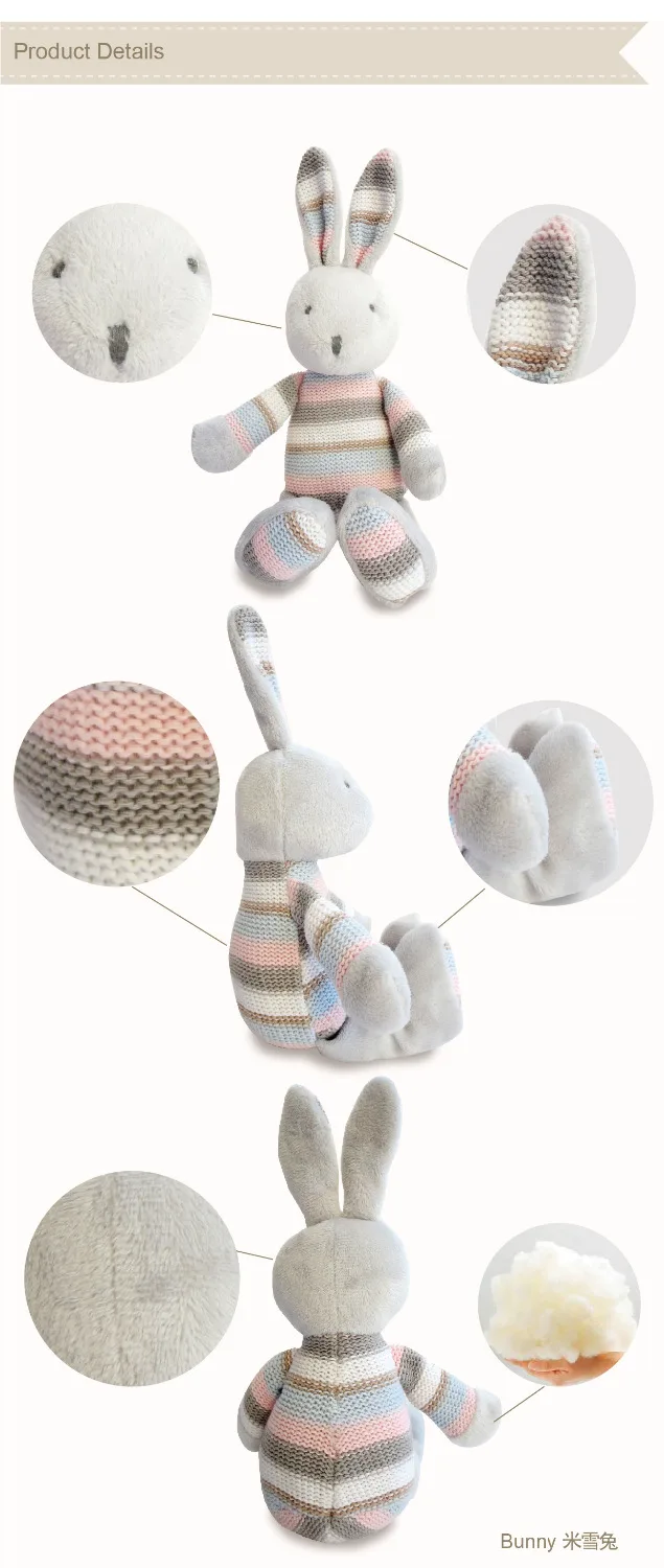 Роскошный кролик плюшевая игрушка милый Новорожденный ребенок успокаивающие