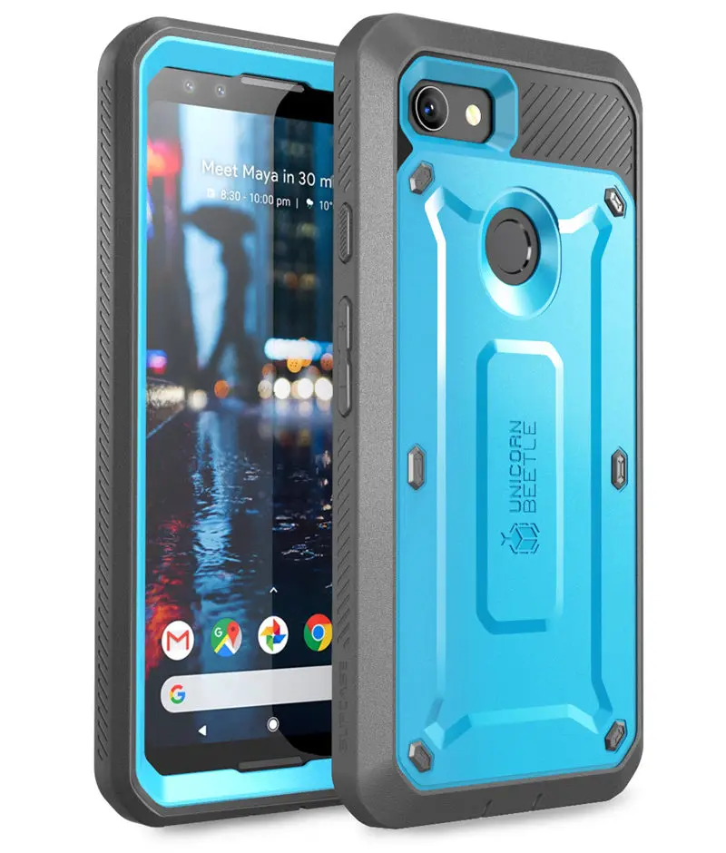 Blue Чехол SUPCASE для Google Pixel 3, чехол серии UB Pro, прочная кобура с клипсой, со встроенным протектором экрана - Цвет: Blue
