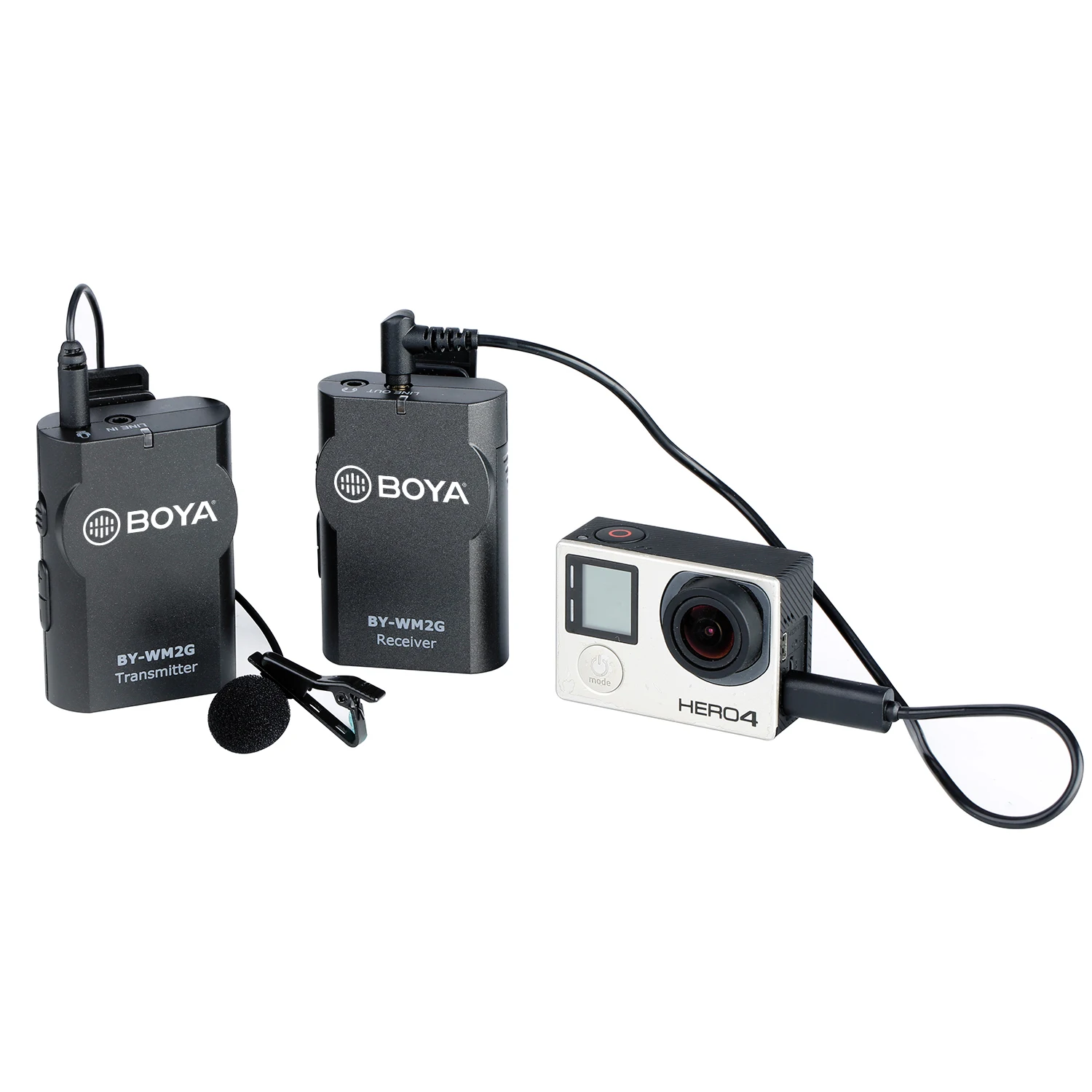 BOYA BY WM2G петличный Беспроводной микрофон с GoPro кабель конвертер для Подкаст Hero3 3 + 4