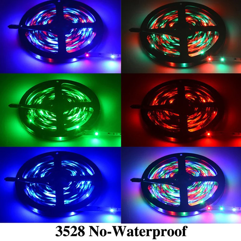 SMD 3528 RGB flexible LED strip light 5m 300leds lighting + music control 12V 2A transformer RS35 | Освещение