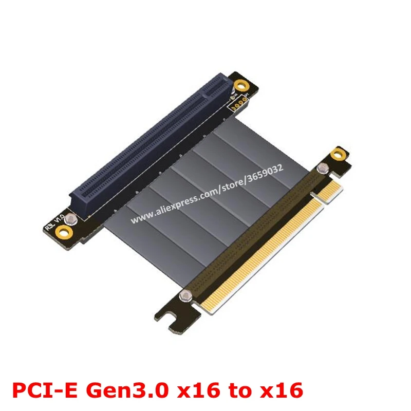 Переходник Gen3.0 PCI E x16 на 3 0 штекер гнездо угловой левый 20 см 25 Express pcie 16x pci e