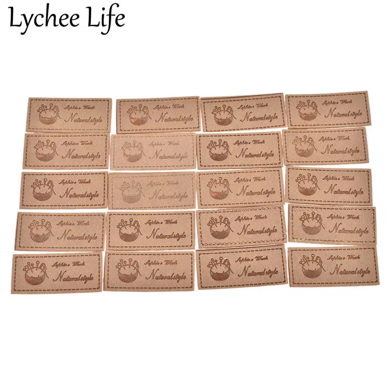 Lychee Life 20 шт. этикетки из искусственной кожи с буквенным принтом аксессуары для