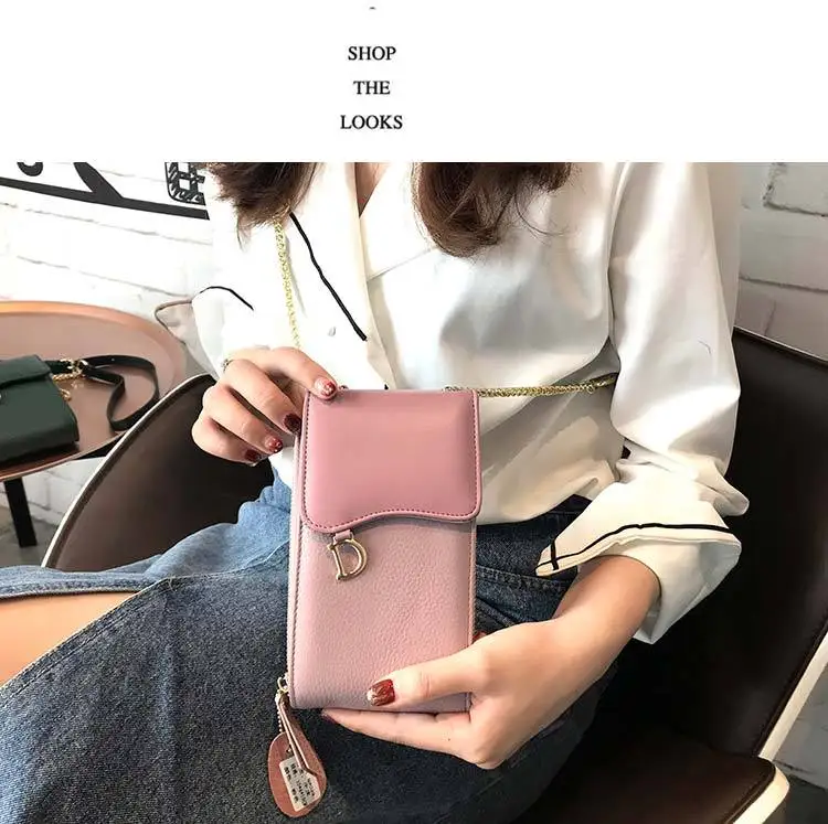 CICICUFF Genuine Leather Women Mobile Phone Bags Fashion Small Purse Female Chain Buckle Mini Shoulder Messenger Bag for IPhone