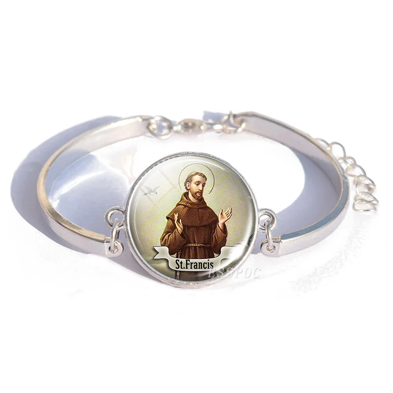 Девы Марии стеклянный браслет из кабошона ST JUDE/St Michael/St Therese/браслет с Иисусом