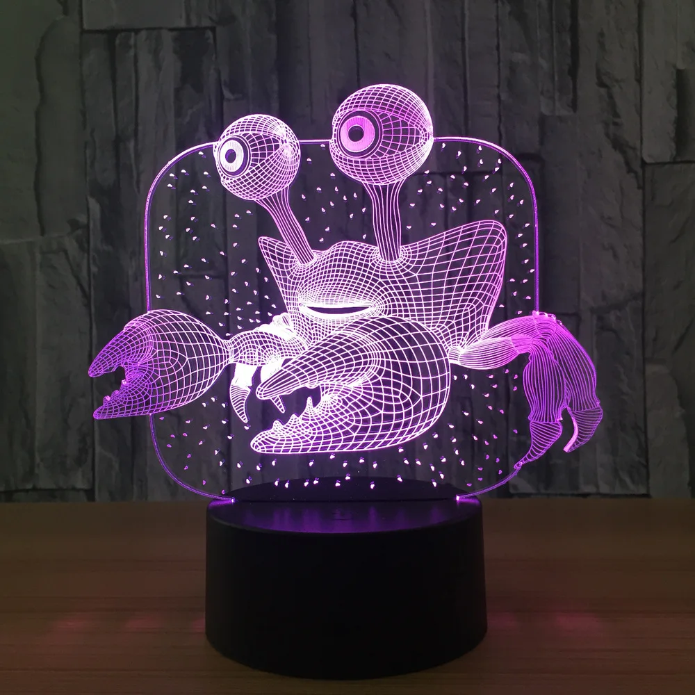 

Crab 3D Table Lamp LED 7 Color Nightlight For Children Bedroom Decor for Kids Brithday Gift Bedroom Decor
