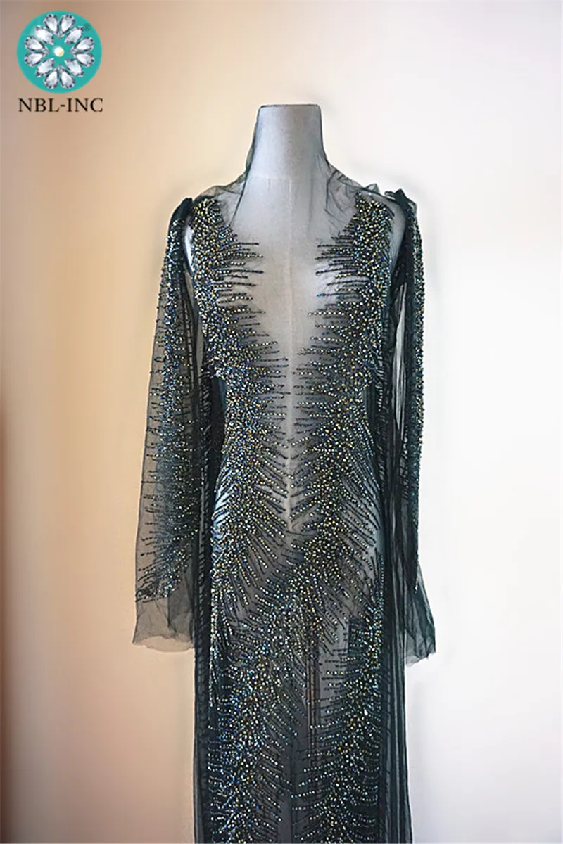 (1 комплект) ручная бисерная Свадебная Сексуальная аппликация лифа со стразами