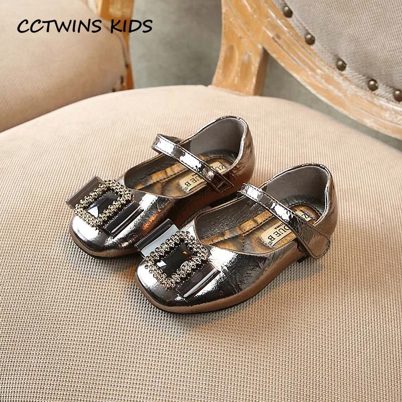 Gun Color CCTWINS обувь для детей осенняя одежда для девочек платье принцессы, обувь для вечеринок для малыша; на каждый день из искусственной кожи, для детей в стиле «Мэри Джейн» для маленьких детей; Цвет Черный; обувь на плоской подошве с GM2388 - Цвет: Gun Color