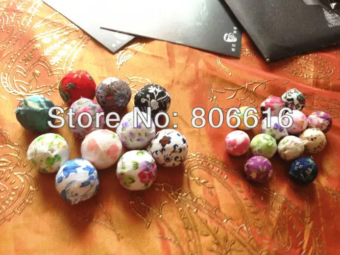 

(Mix 14MM & 20MM) 100Pcs Mix Cotton Cloth Plastic Acrylic Loose Beads Jewelry Findings Accessories